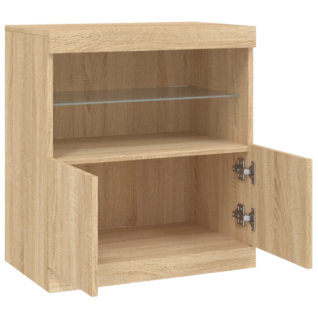 Sideboard With Led Lights 60X37X67 Cm