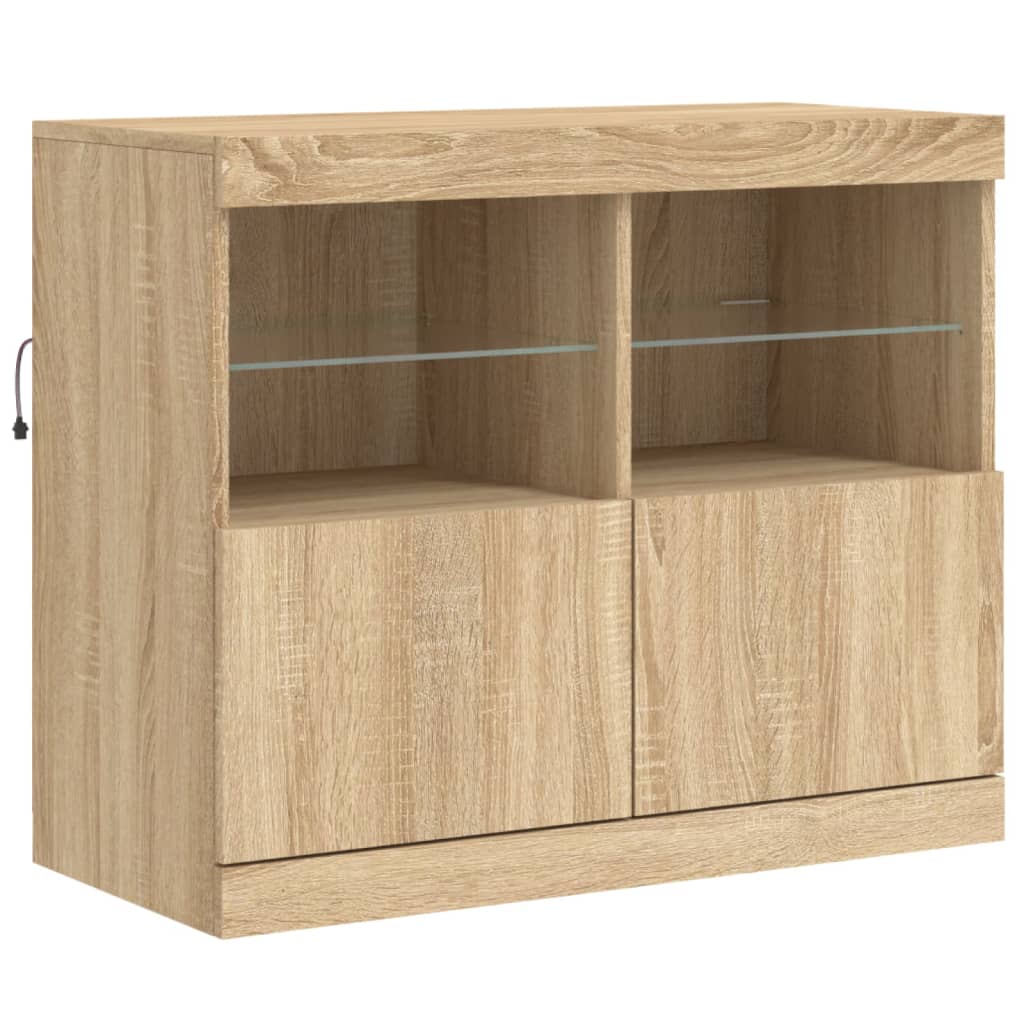 Sideboard With Led Lights 81X37X67 Cm