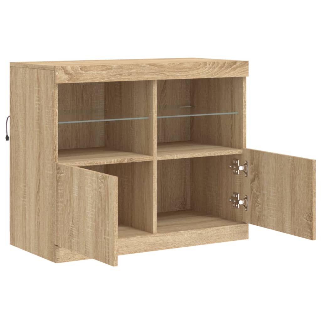 Sideboard With Led Lights 81X37X67 Cm