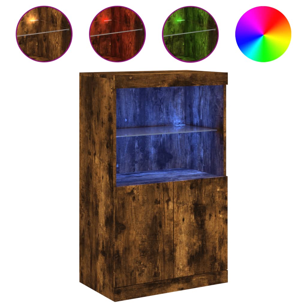 Sideboard With Led Lights 60.5X37X100 Cm