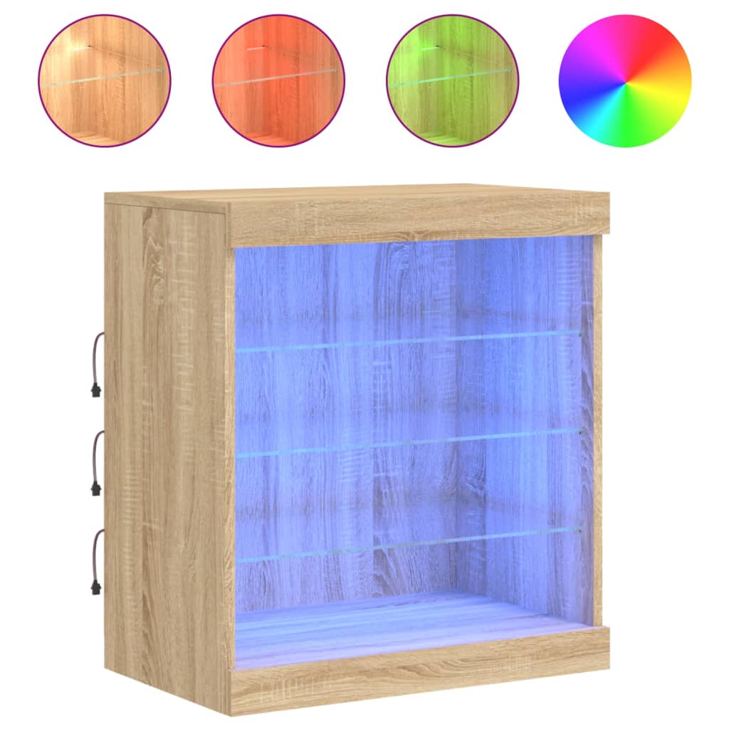 Sideboard With Led Lights 60.5X37X67 Cm