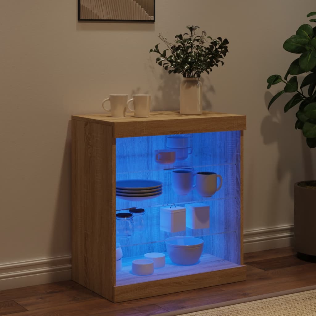 Sideboard With Led Lights 60.5X37X67 Cm