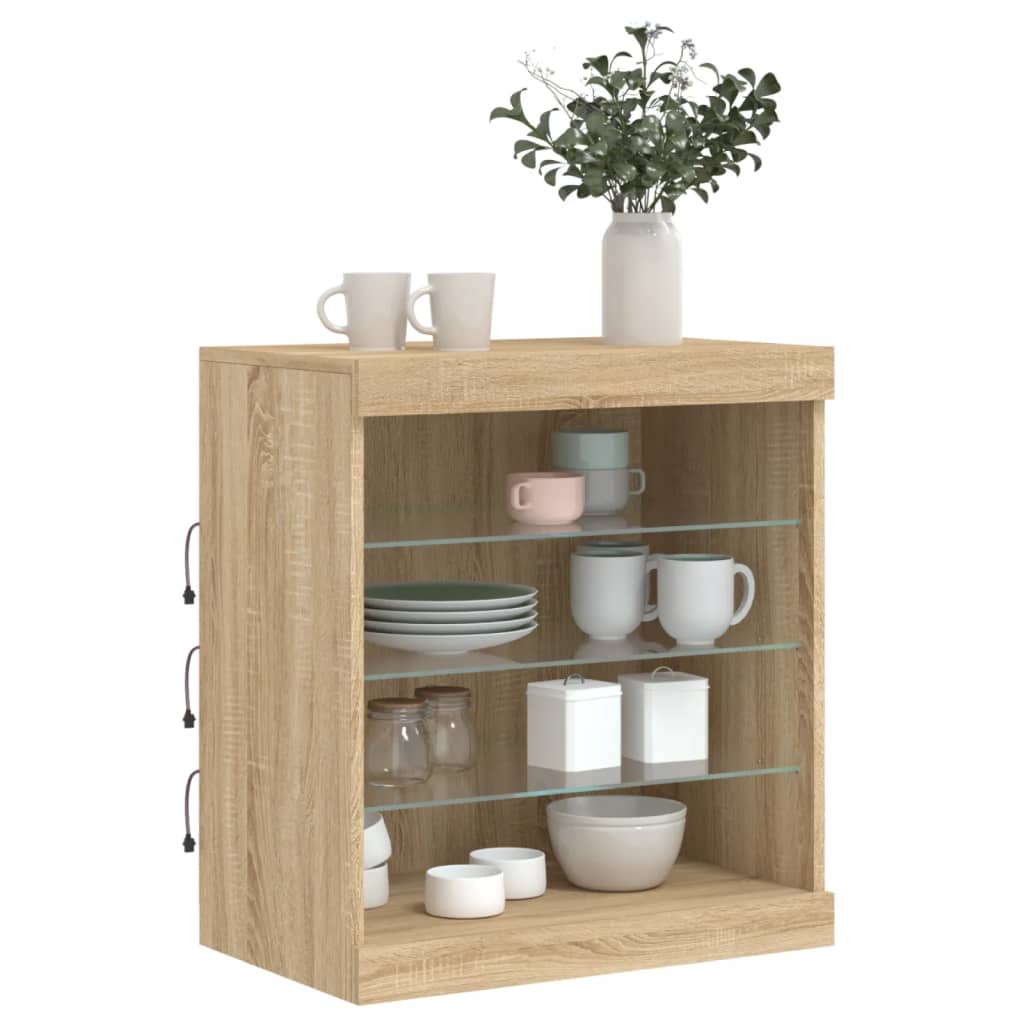 Sideboard With Led Lights 60.5X37X67 Cm