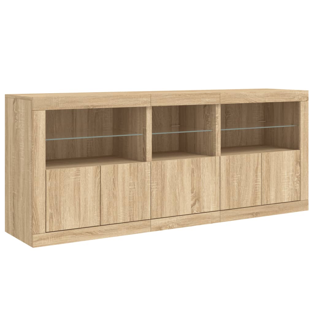 Sideboard With Led Lights 162X37X67 Cm