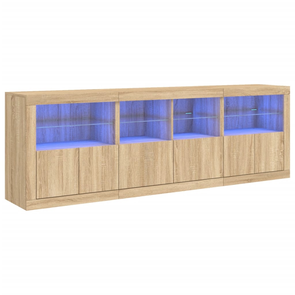 Sideboard With Led Lights 202X37X67 Cm