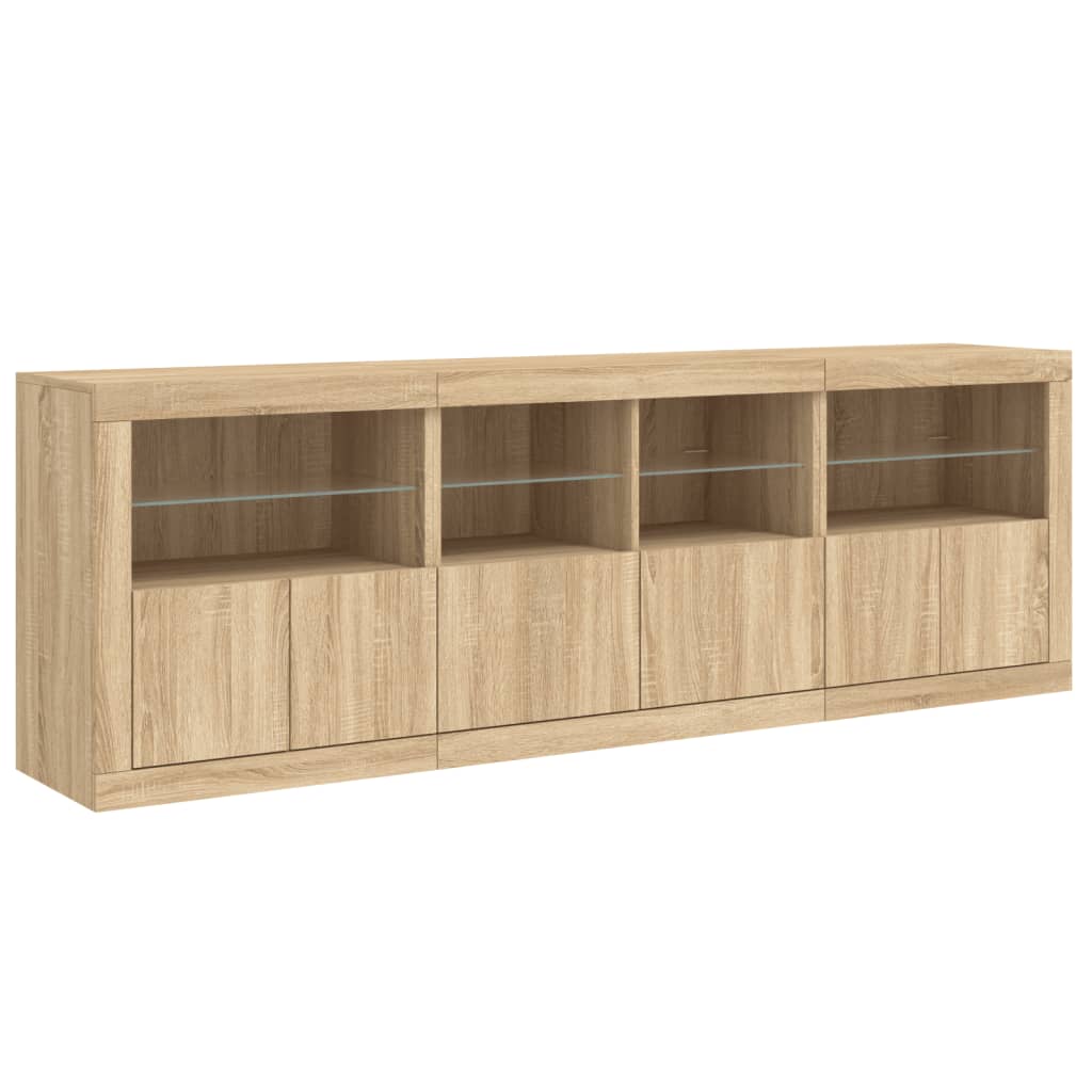 Sideboard With Led Lights 202X37X67 Cm