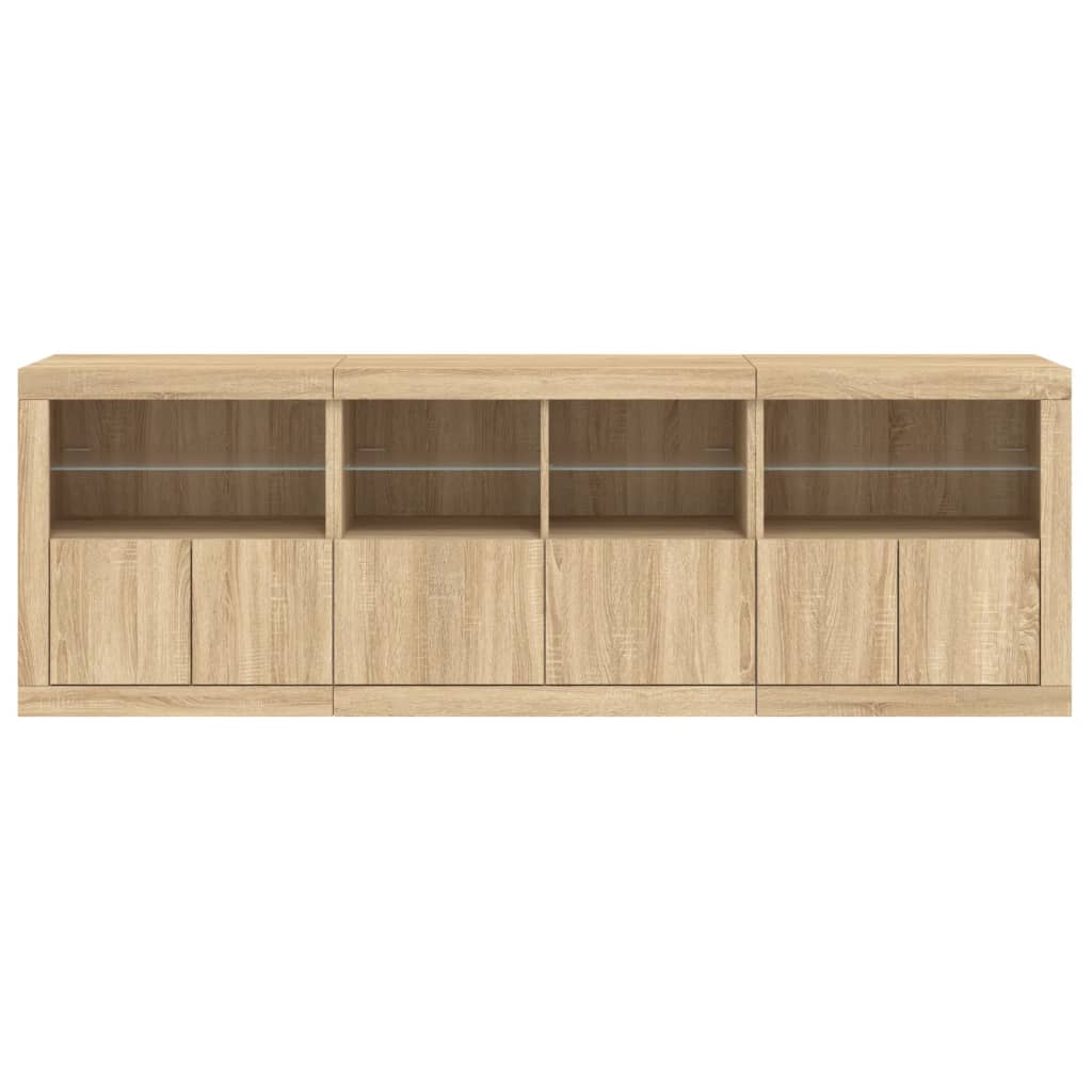 Sideboard With Led Lights 202X37X67 Cm