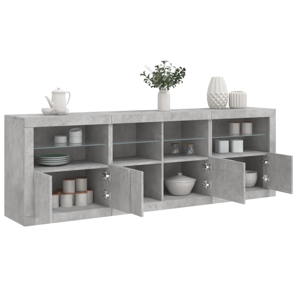 Sideboard With Led Lights 202X37X67 Cm