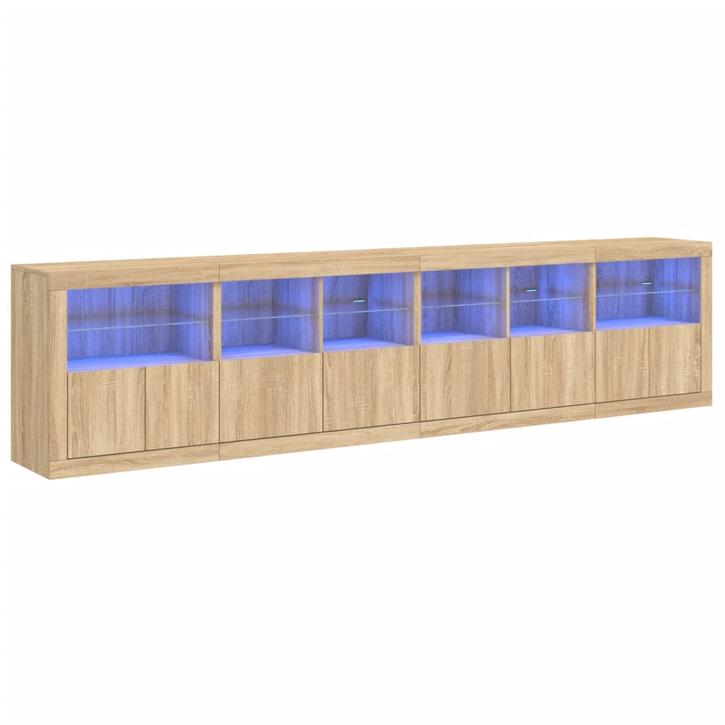 Sideboard With Led Lights 283X37X67 Cm