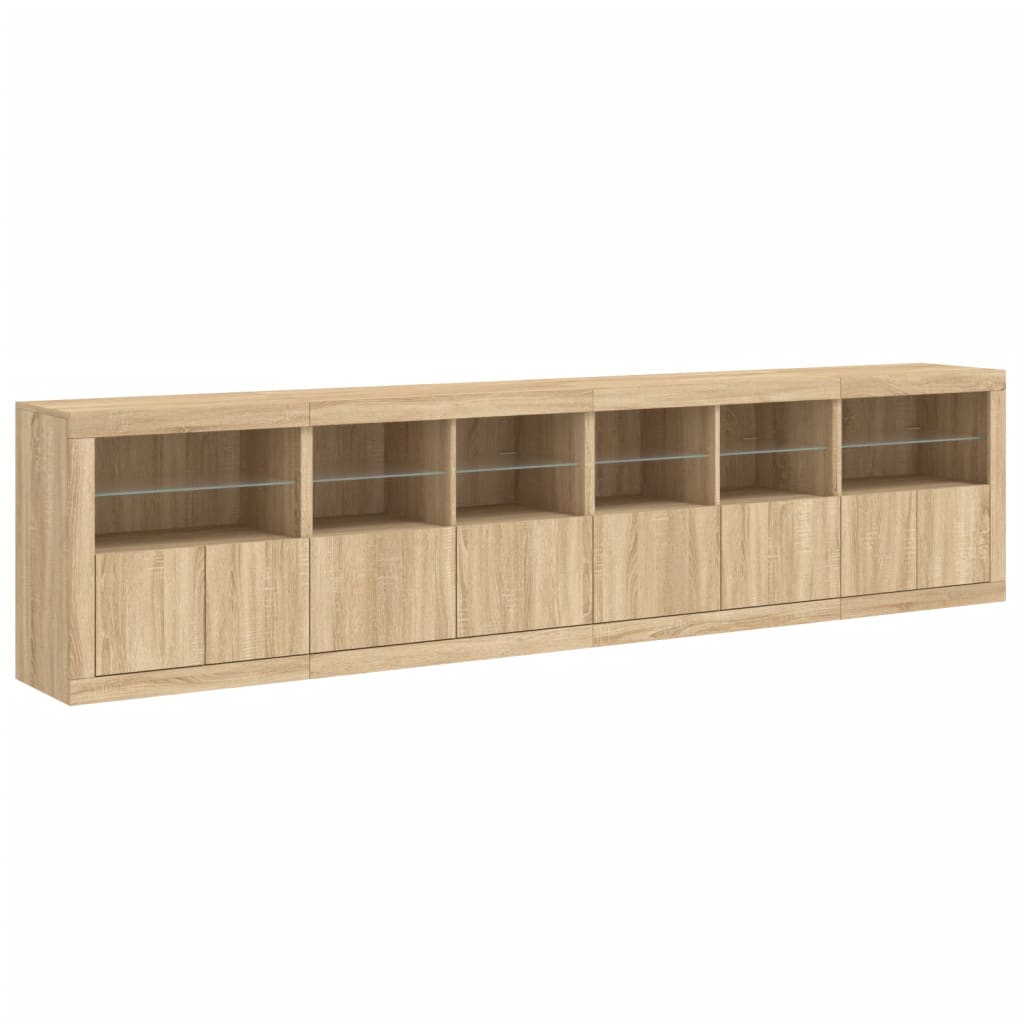 Sideboard With Led Lights 283X37X67 Cm