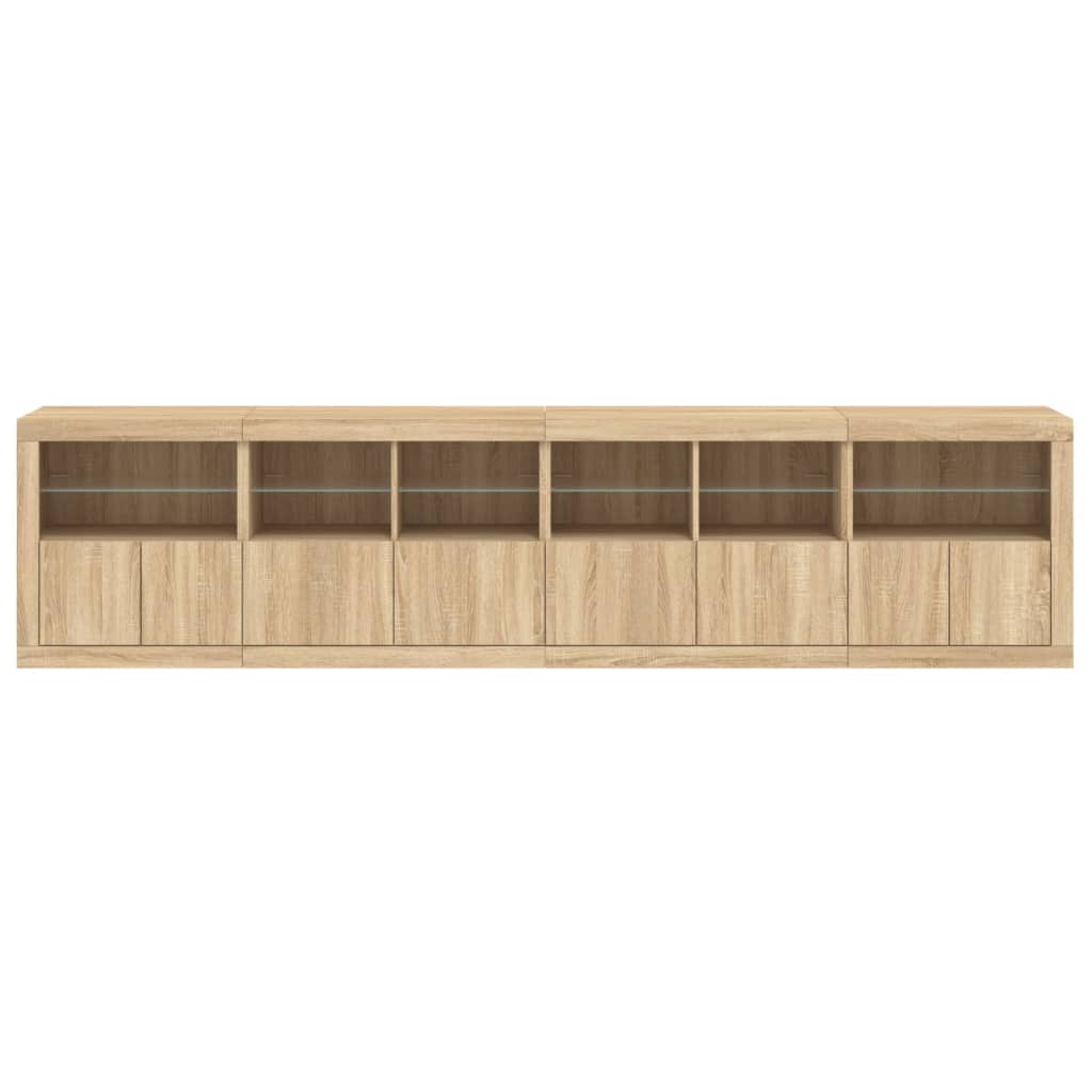 Sideboard With Led Lights 283X37X67 Cm