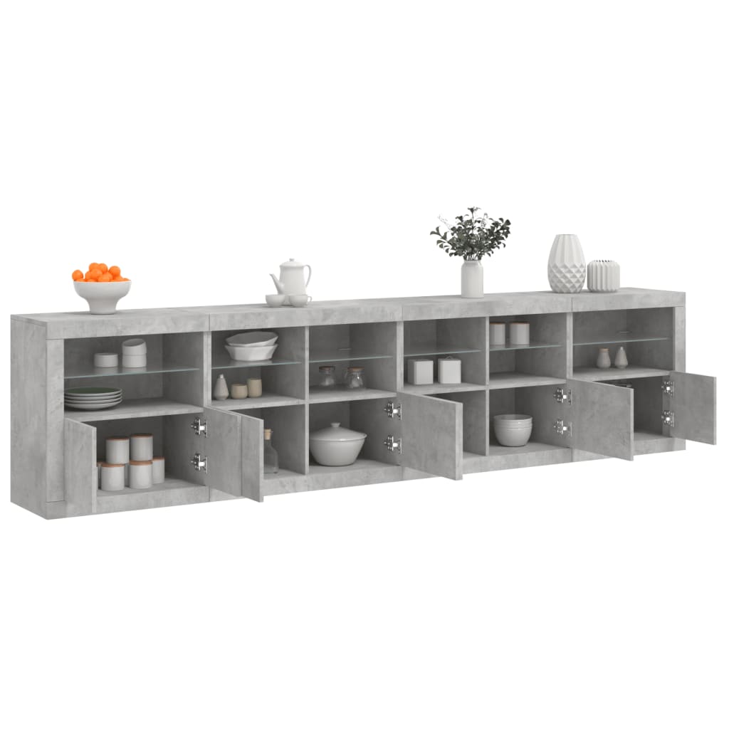 Sideboard With Led Lights 283X37X67 Cm