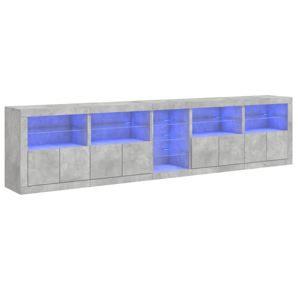 Sideboard With Led Lights 283X37X67 Cm