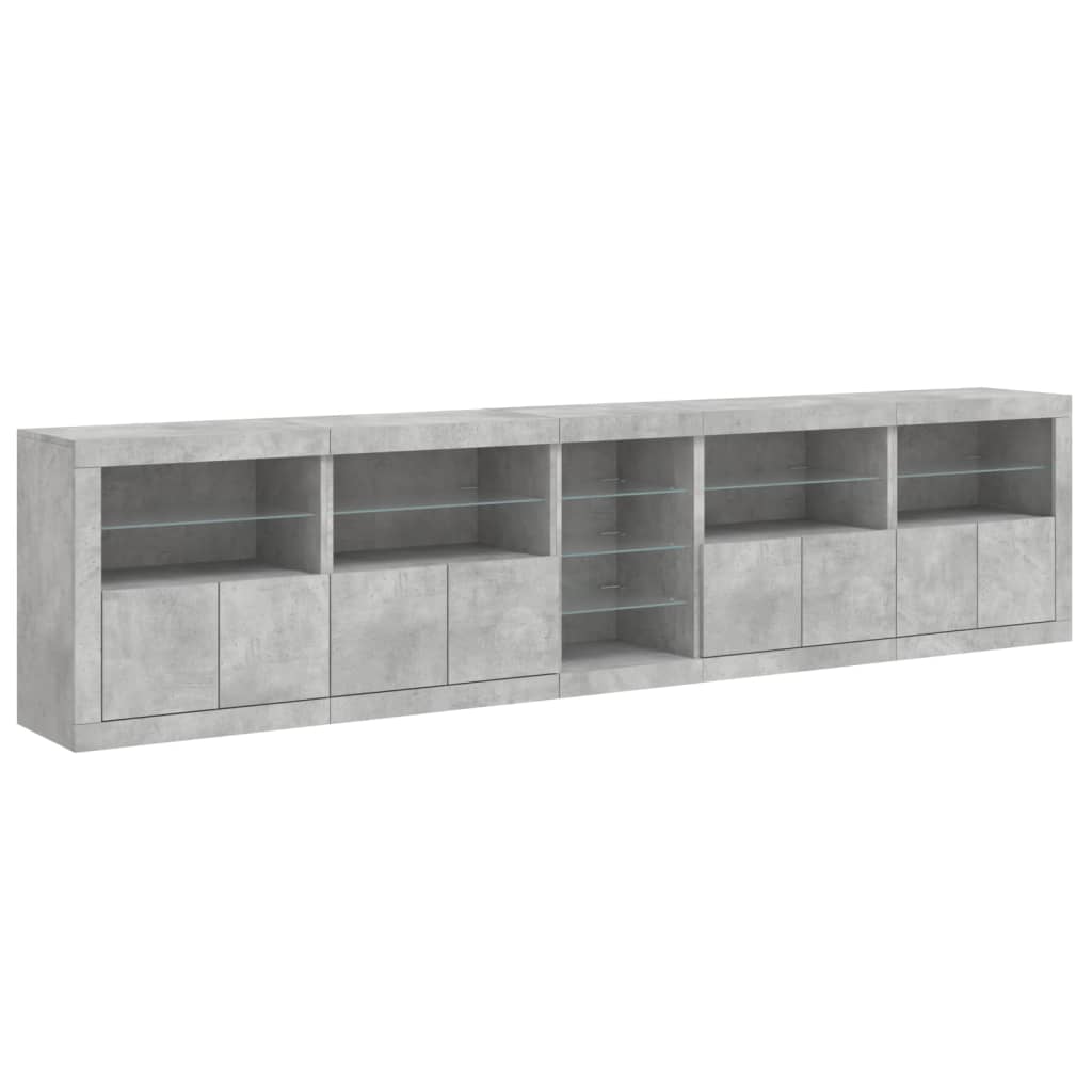 Sideboard With Led Lights 283X37X67 Cm