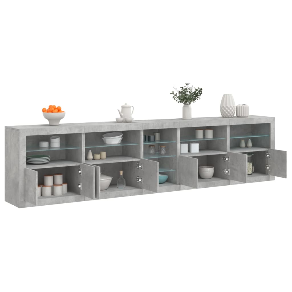 Sideboard With Led Lights 283X37X67 Cm