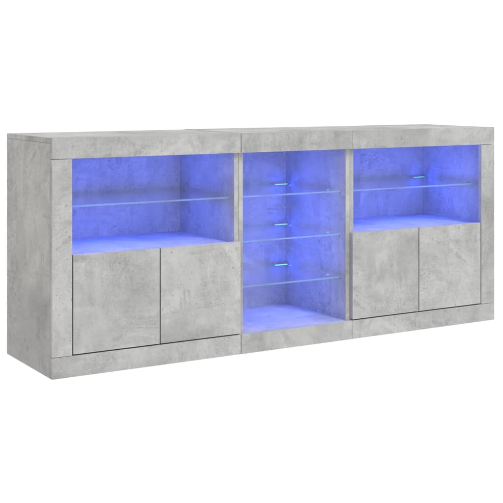 Sideboard With Led Lights 162X37X67 Cm