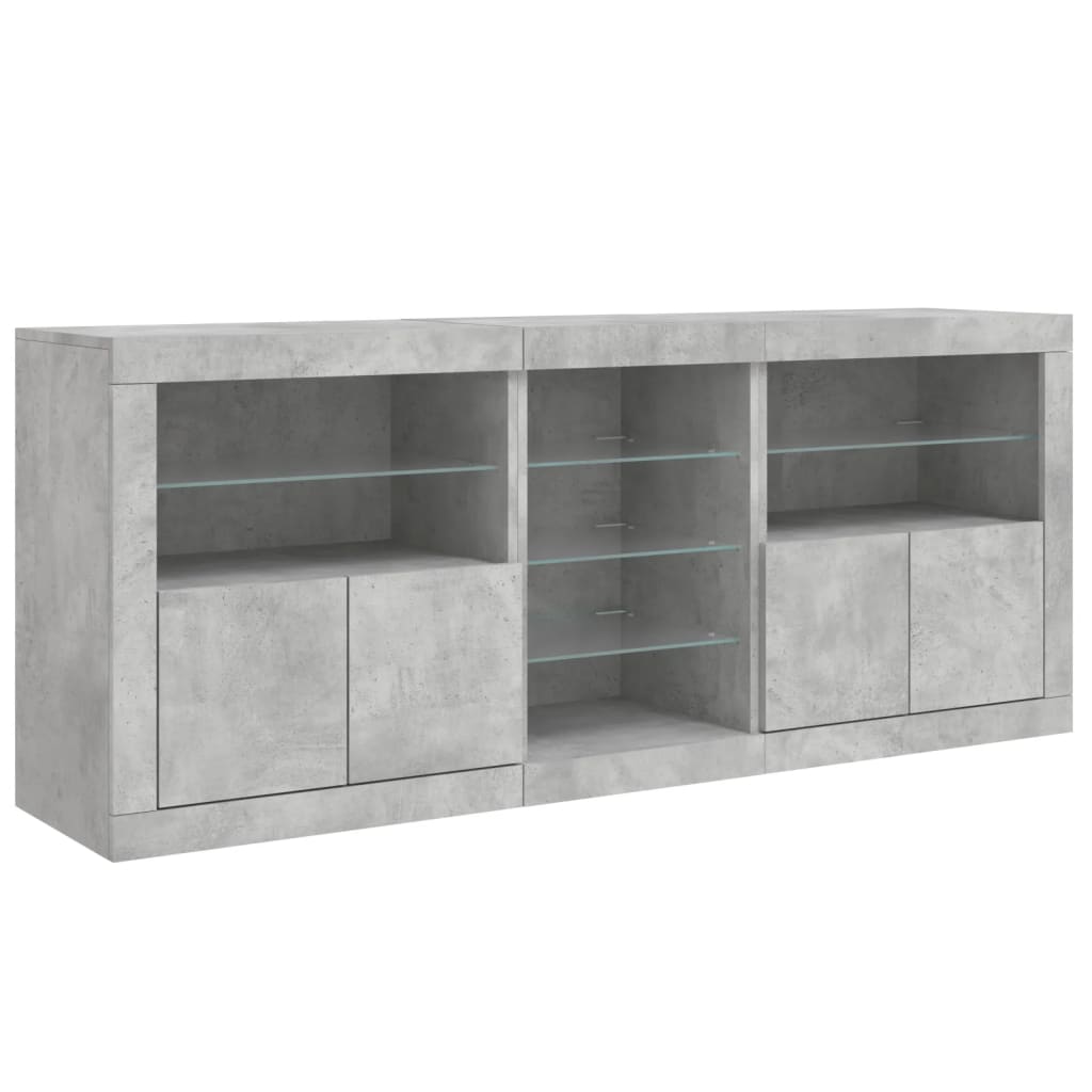 Sideboard With Led Lights 162X37X67 Cm