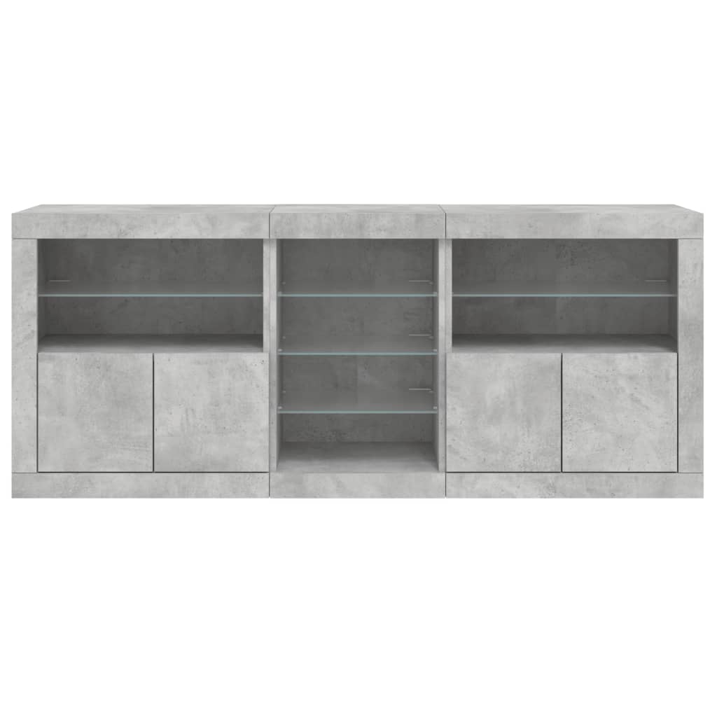 Sideboard With Led Lights 162X37X67 Cm