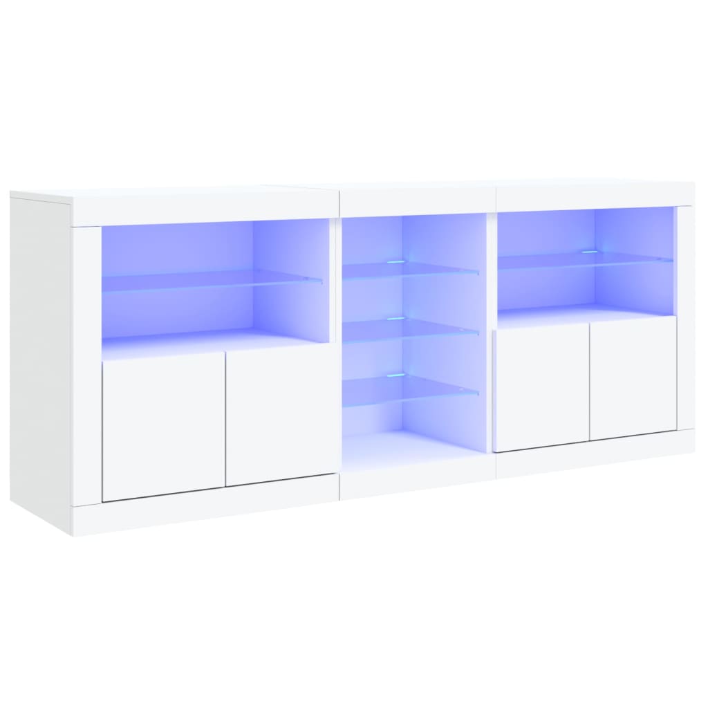 Sideboard With Led Lights 181.5X37X67 Cm