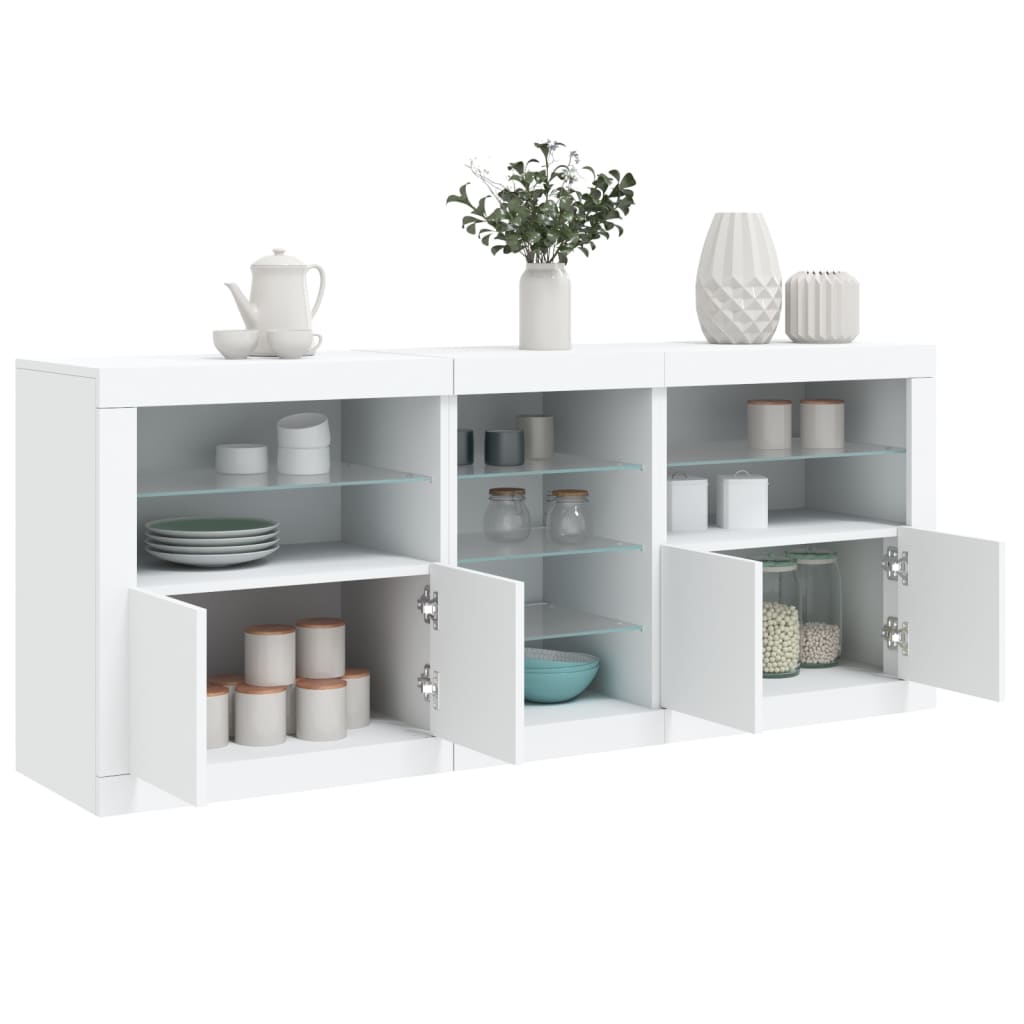 Sideboard With Led Lights 181.5X37X67 Cm
