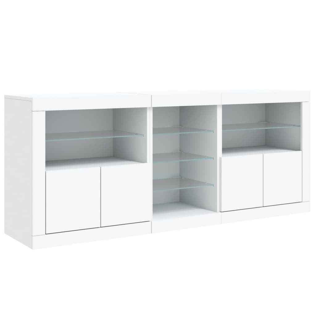 Sideboard With Led Lights 181.5X37X67 Cm