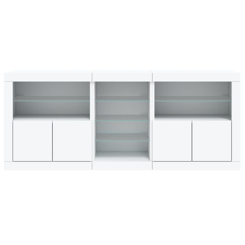 Sideboard With Led Lights 181.5X37X67 Cm