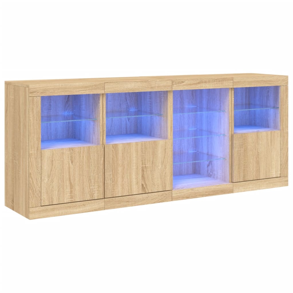 Sideboard With Led Lights 164X37X67 Cm