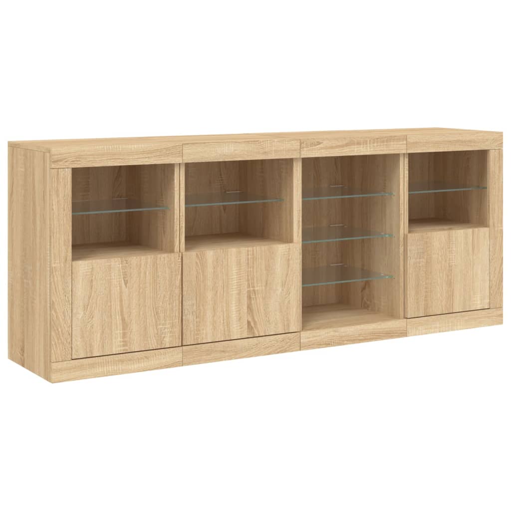 Sideboard With Led Lights 164X37X67 Cm