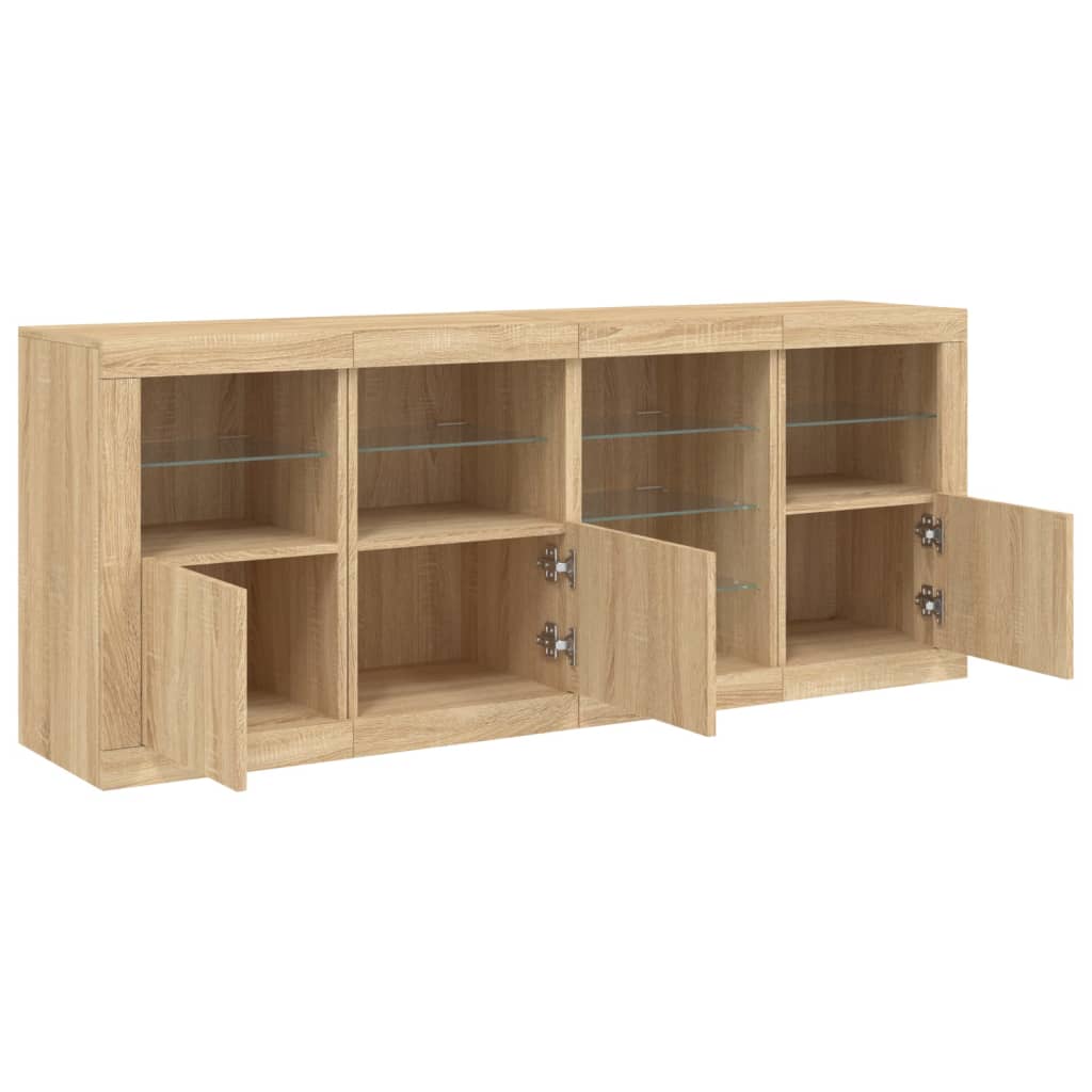 Sideboard With Led Lights 164X37X67 Cm