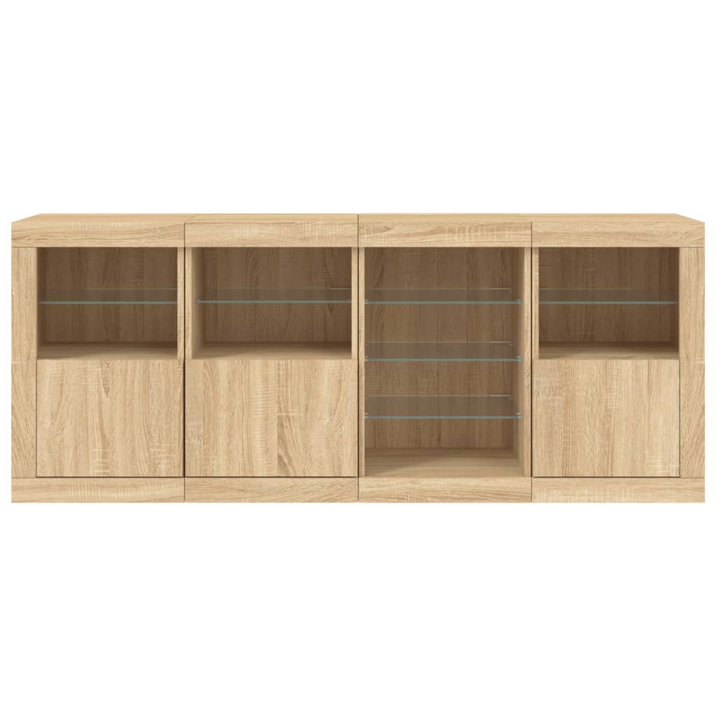 Sideboard With Led Lights 164X37X67 Cm
