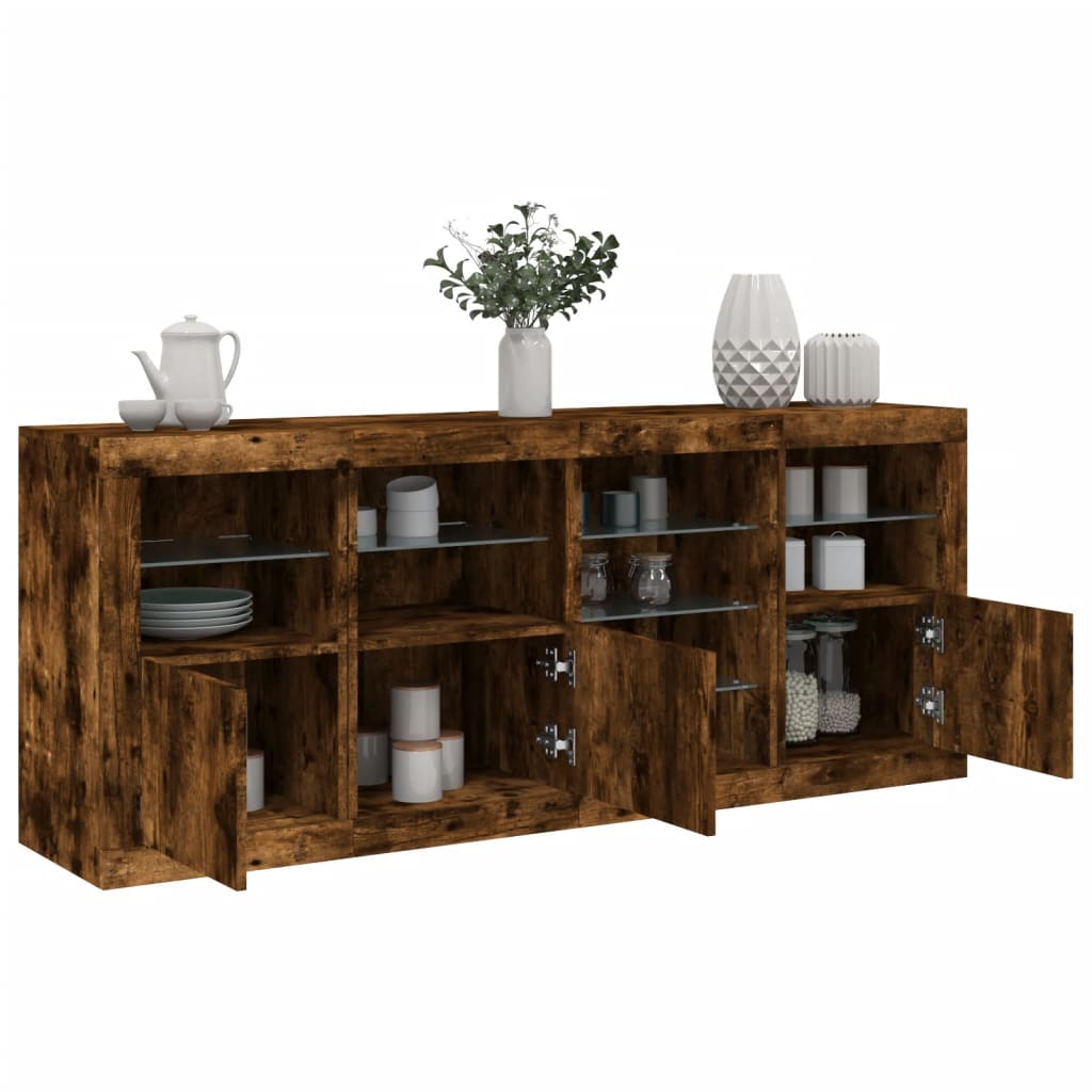 Sideboard With Led Lights 164X37X67 Cm