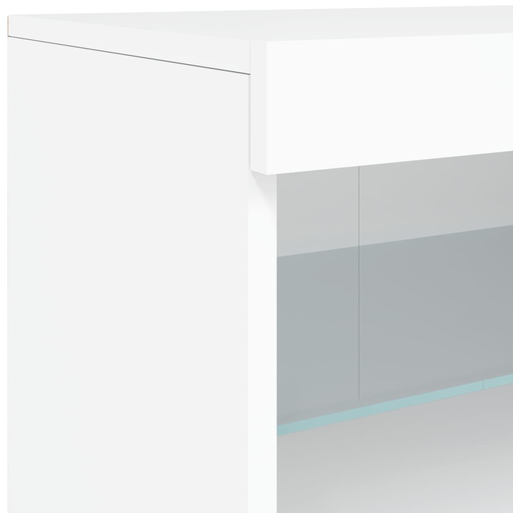 Sideboard LED Lights 123X37X67 Cm Smoked Oak White Concrete Grey Grey Sonoma 123