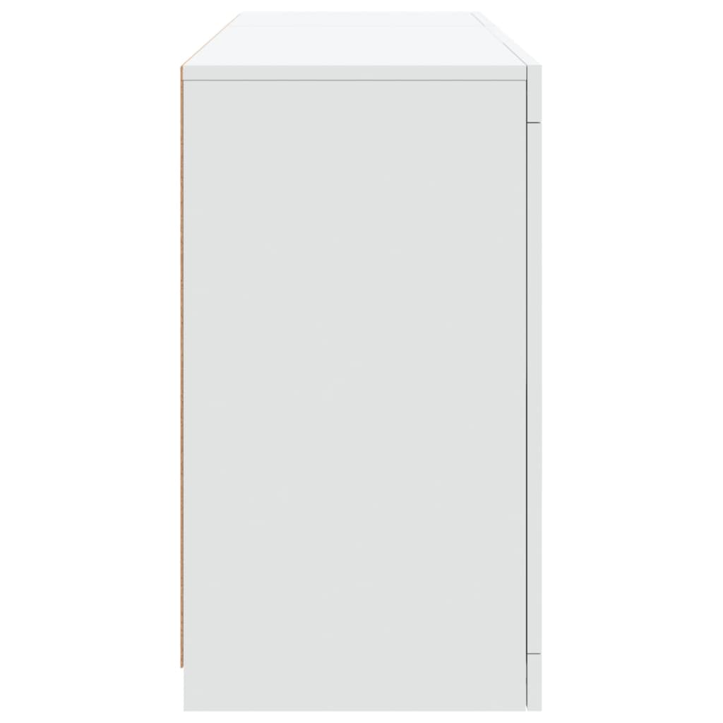 Sideboard LED Lights 123X37X67 Cm Smoked Oak White Concrete Grey Grey Sonoma 123