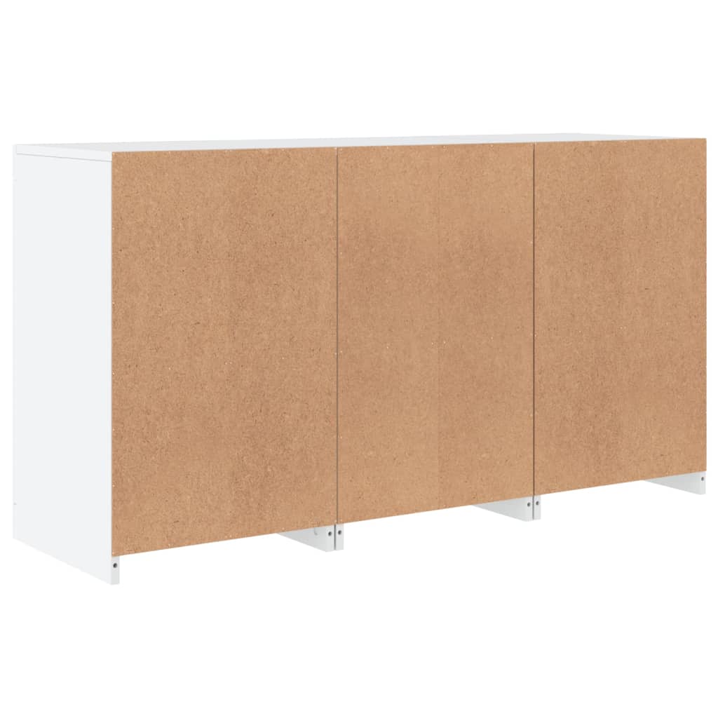 Sideboard LED Lights 123X37X67 Cm Smoked Oak White Concrete Grey Grey Sonoma 123