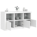 Sideboard LED Lights 123X37X67 Cm Smoked Oak White Concrete Grey Grey Sonoma 123