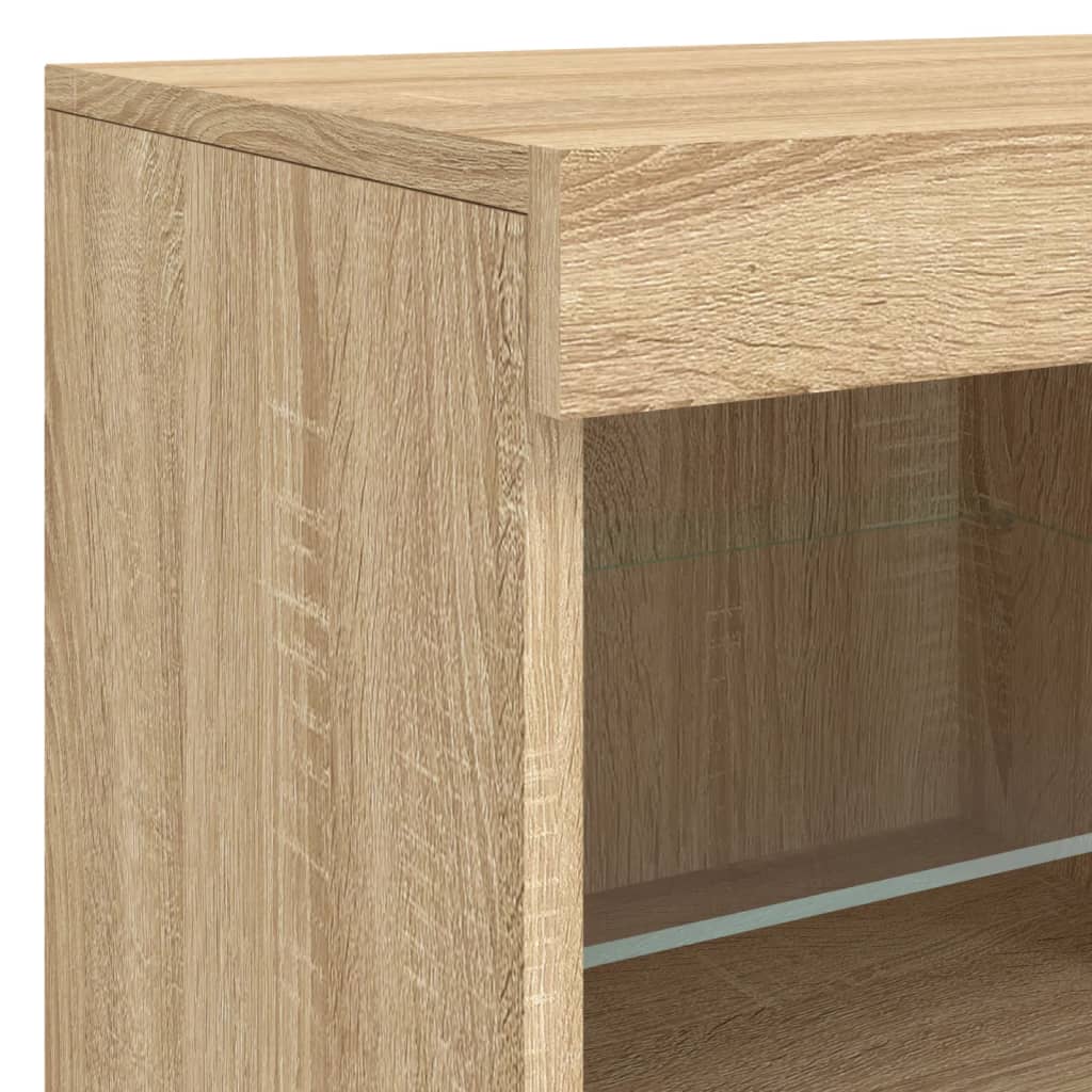 Sideboard With Led Lights 123X37X67 Cm
