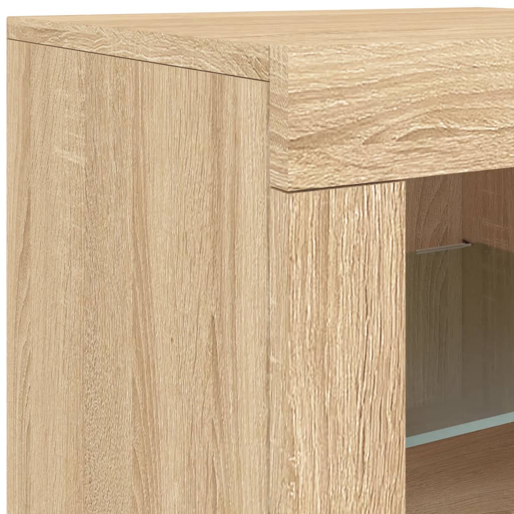 Sideboard With Led Lights 123X37X67 Cm