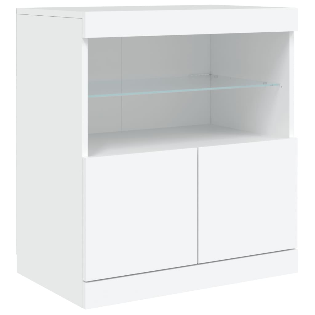 Sideboard With Led Lights 142.5X37X67 Cm