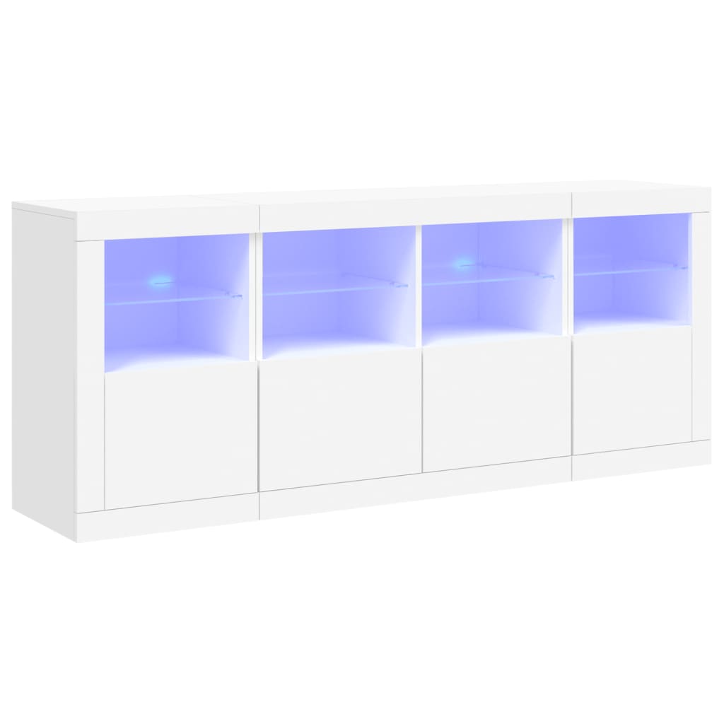 Sideboard LED Lights 163X37X67 Cm Concrete Grey White Sonoma Oak Smoked Oak 163