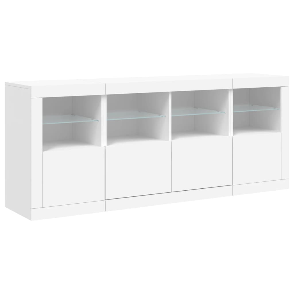 Sideboard LED Lights 163X37X67 Cm Concrete Grey White Sonoma Oak Smoked Oak 163