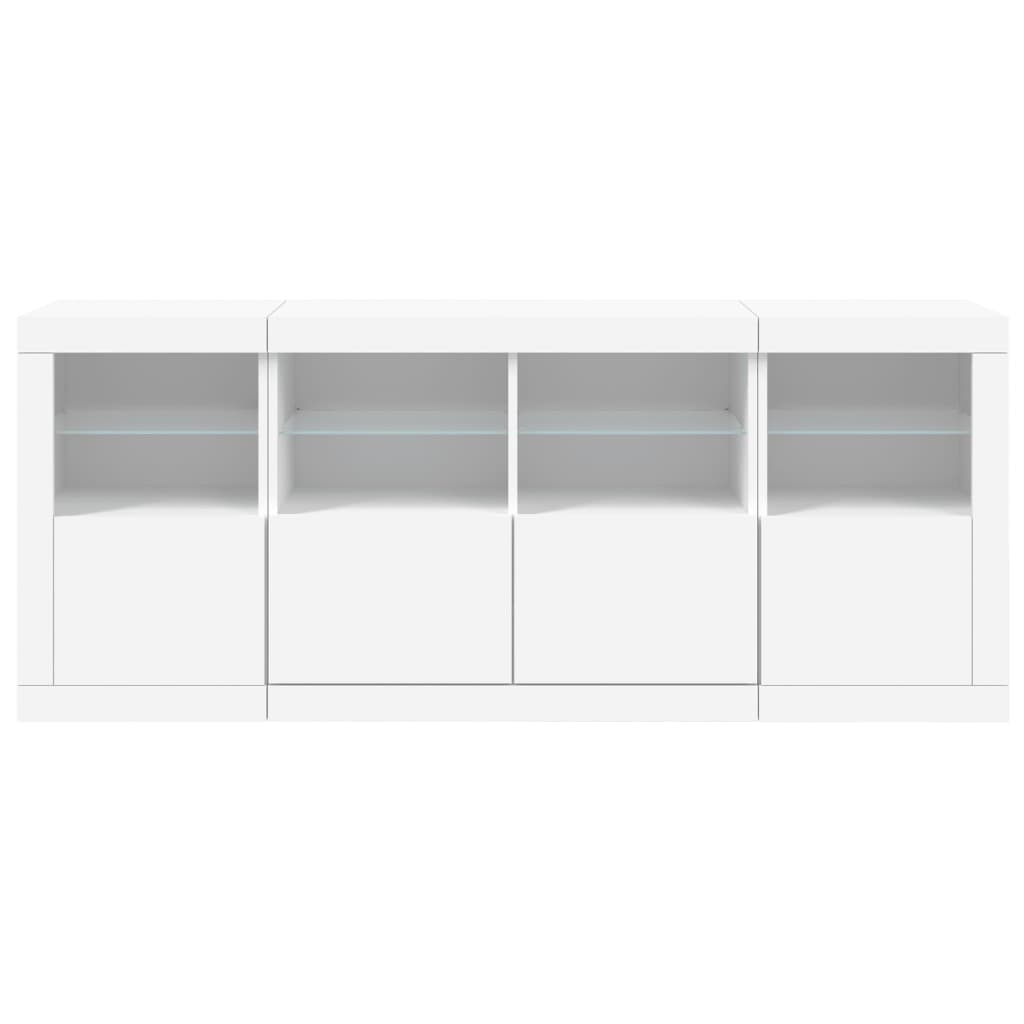Sideboard LED Lights 163X37X67 Cm Concrete Grey White Sonoma Oak Smoked Oak 163