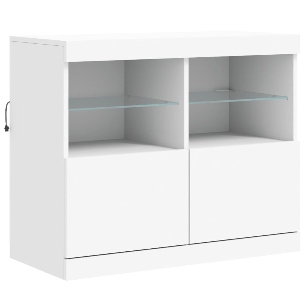 Sideboard LED Lights 163X37X67 Cm Concrete Grey White Sonoma Oak Smoked Oak 163