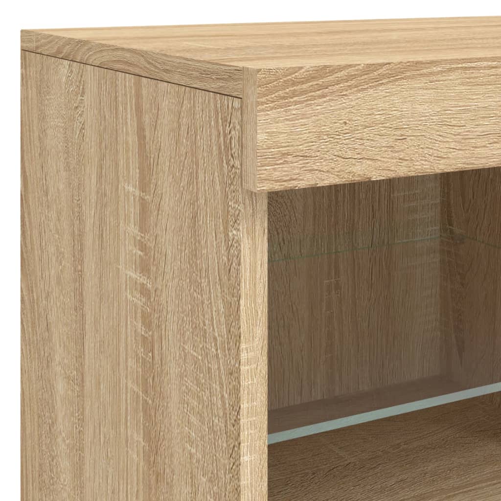 Sideboard With Led Lights 163X37X67 Cm
