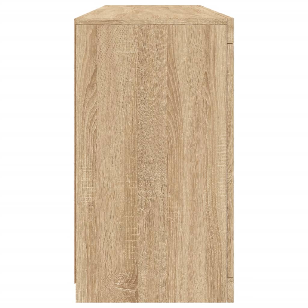Sideboard LED Lights 163X37X67 Cm Concrete Grey White Sonoma Oak Smoked Oak 163