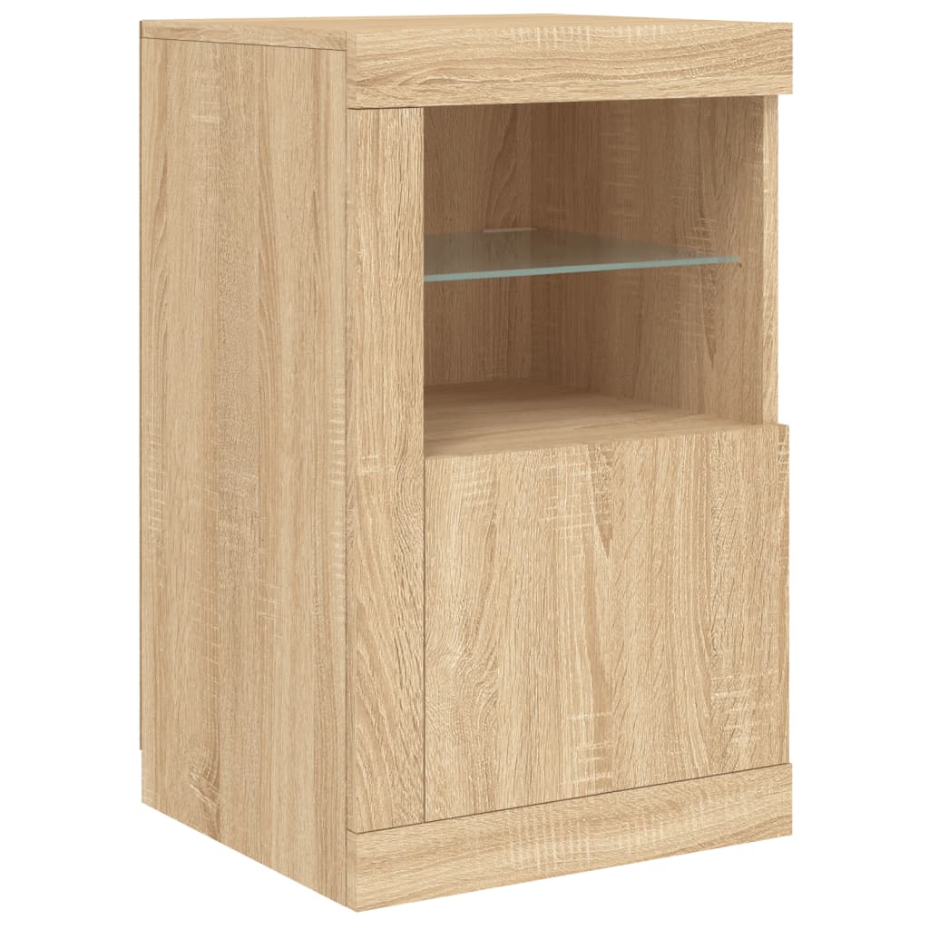 Sideboard LED Lights 163X37X67 Cm Concrete Grey White Sonoma Oak Smoked Oak 163