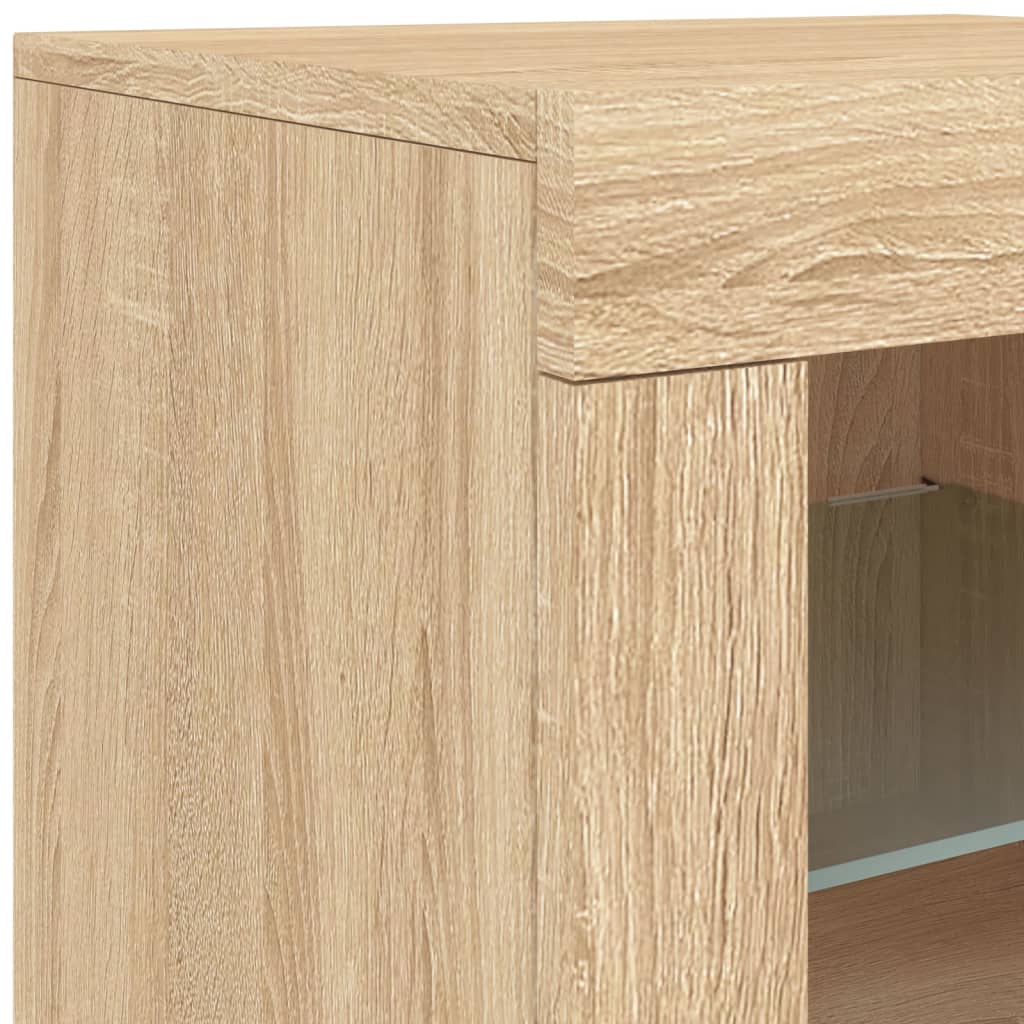 Sideboard With Led Lights 163X37X67 Cm