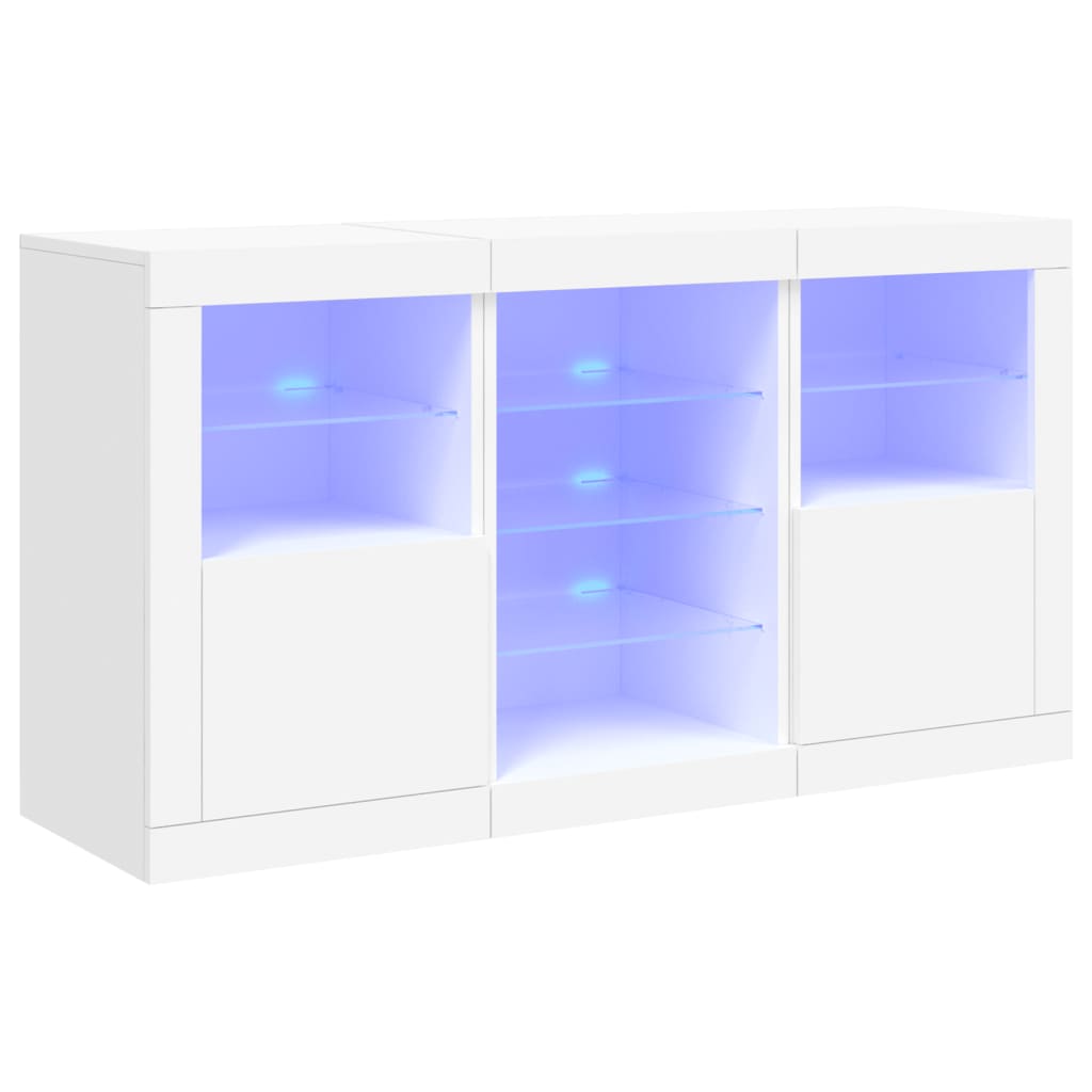 Sideboard With Led Lights 123X37X67 Cm