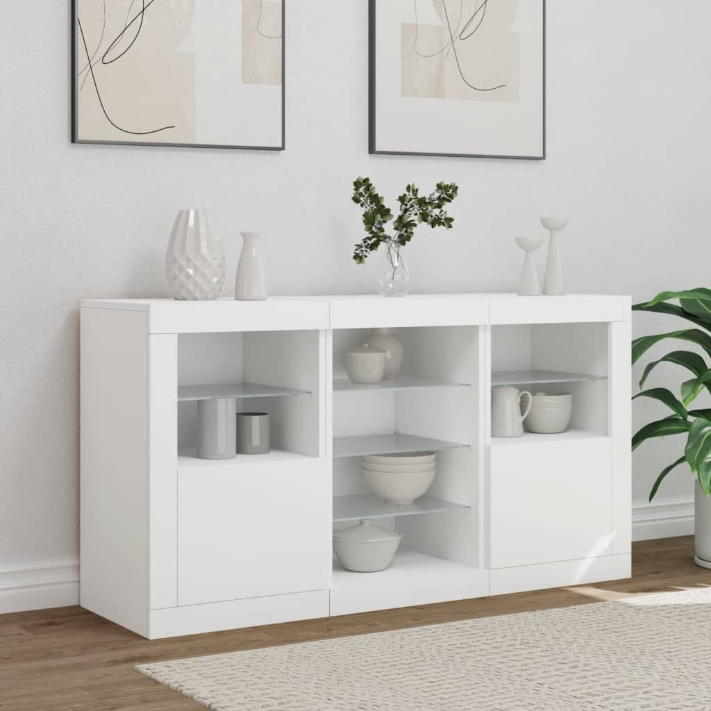 Sideboard With Led Lights 123X37X67 Cm