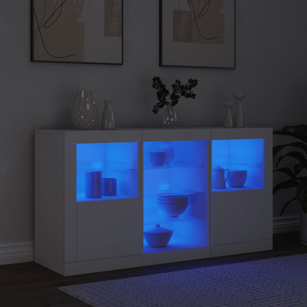 Sideboard With Led Lights 123X37X67 Cm