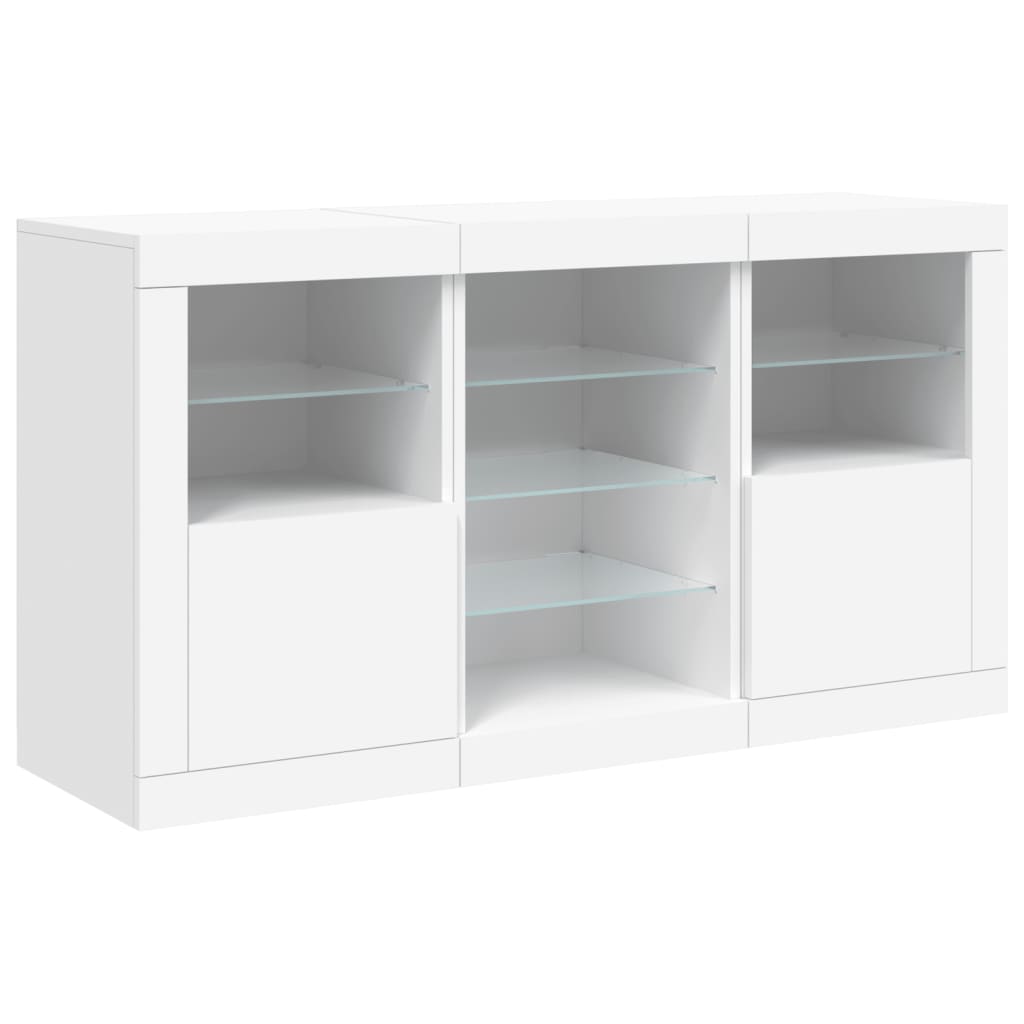 Sideboard With Led Lights 123X37X67 Cm